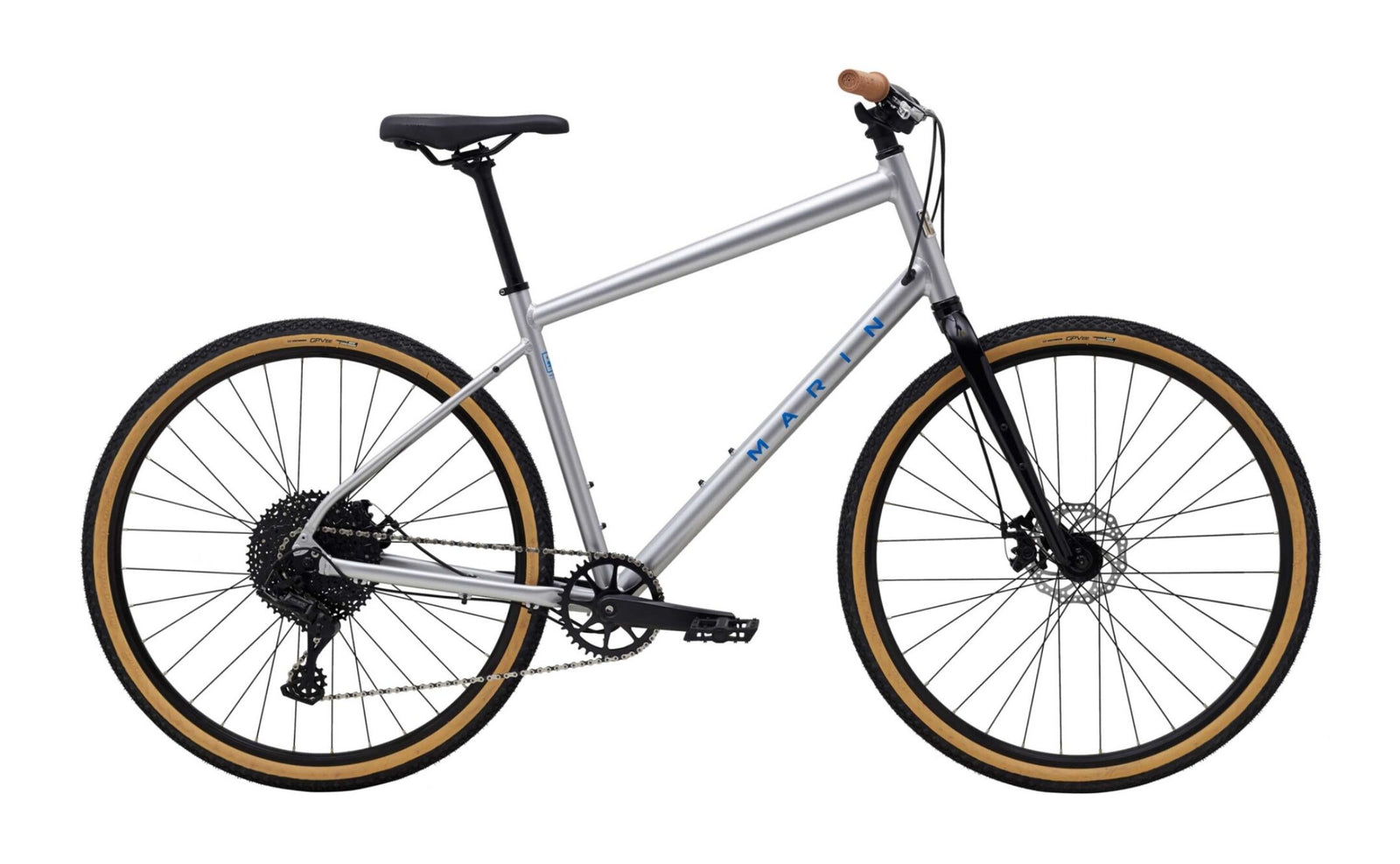 Marin Kentfield 2 Hybrid Bike - Gloss Silver/Blue