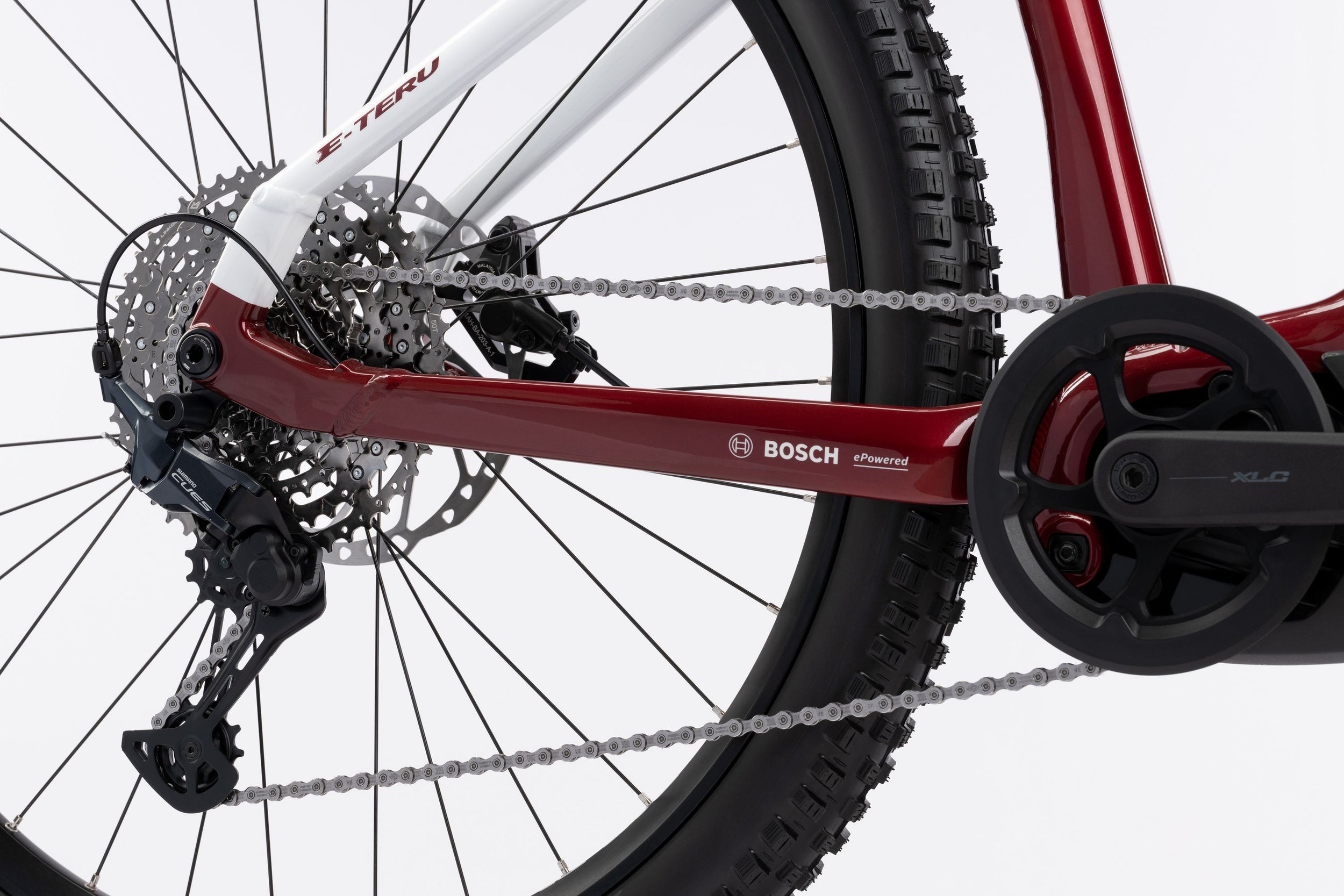 Ghost E-Teru Advanced Electric Mountain Bike - Carbon Red/Chilly White - Glossy