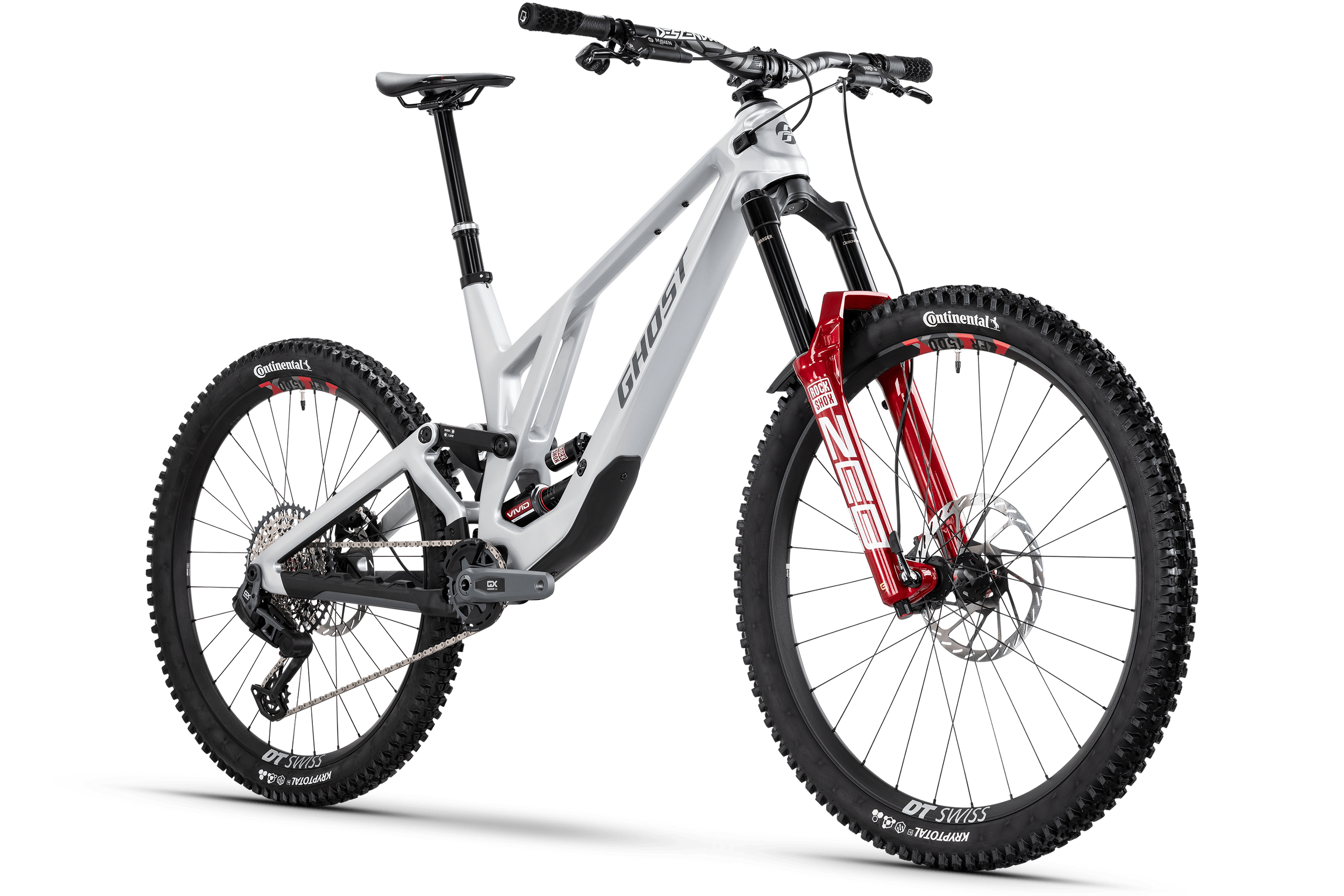 Ghost Poacha Full Party Mountain Bike - Gray Silver/Gray Slab - Glossy