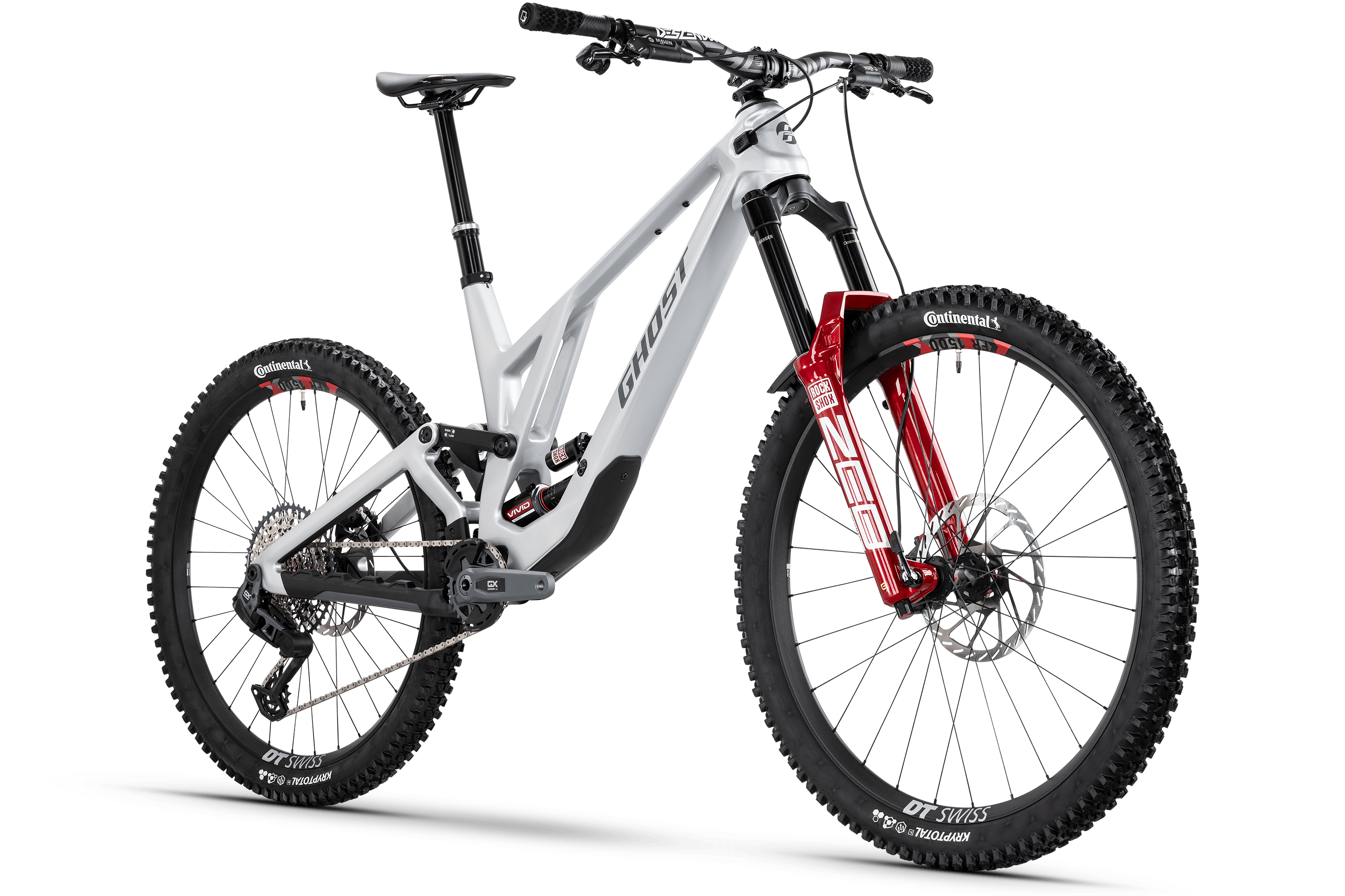 Ghost Poacha Full Party Mountain Bike - Gray Silver/Gray Slab - Glossy