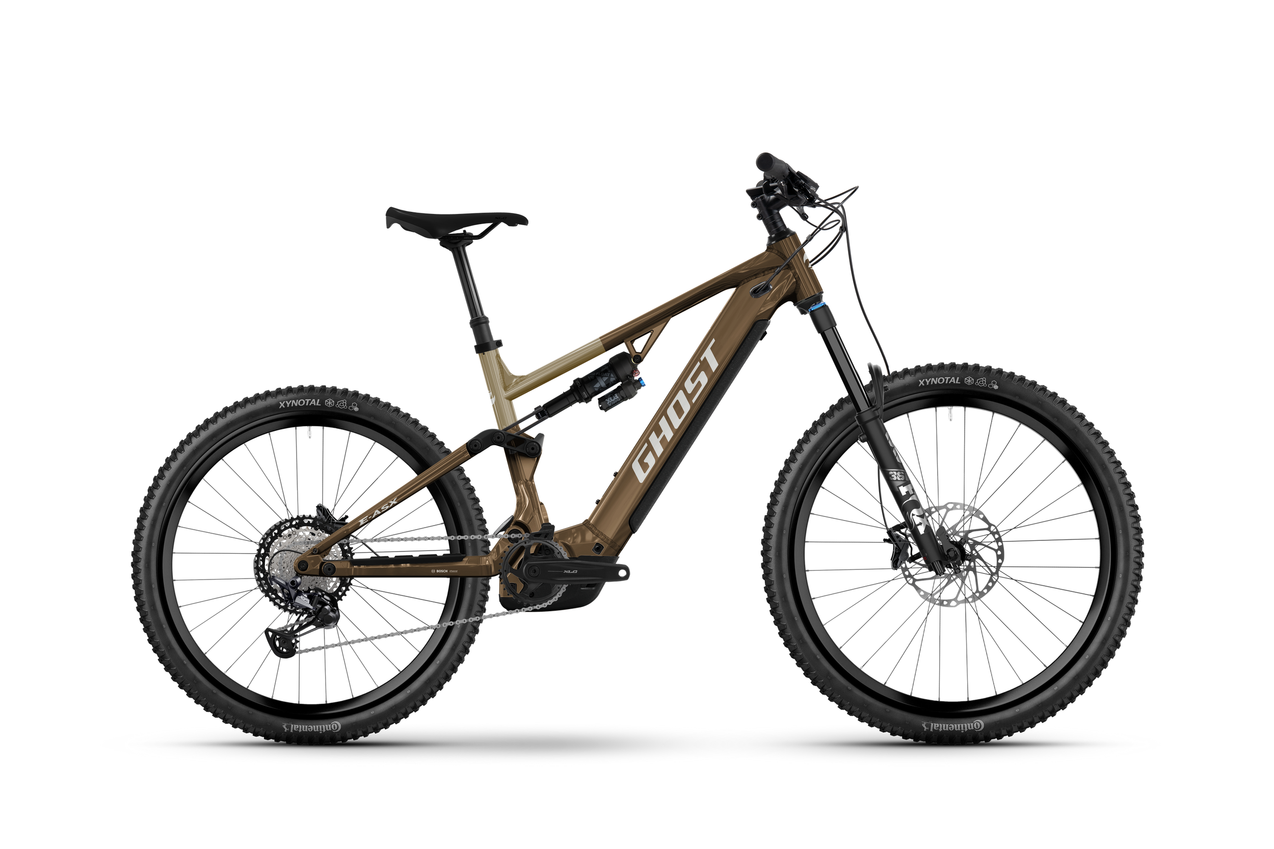 Ghost E-ASX Advanced Electric Mountain Bike - Brown Bear/Stone - Glossy