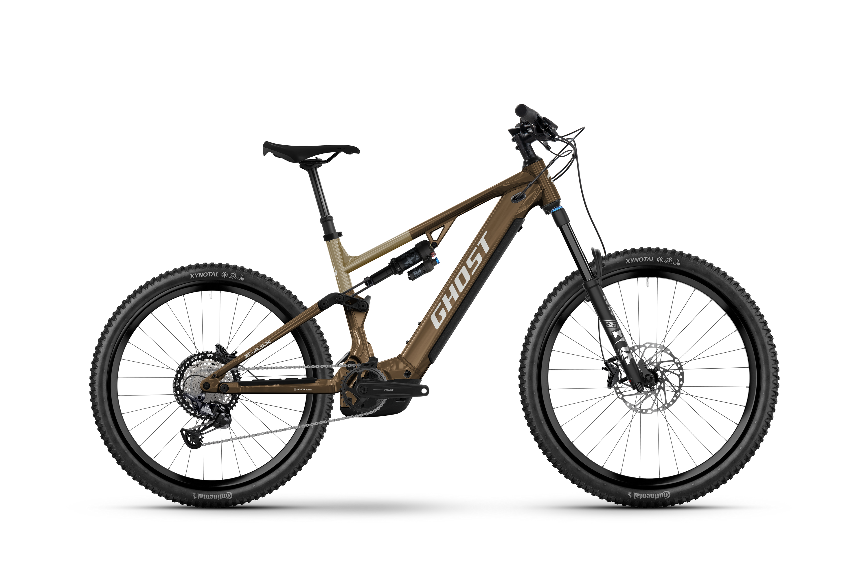 Ghost E-ASX Advanced Electric Mountain Bike - Brown Bear/Stone - Glossy
