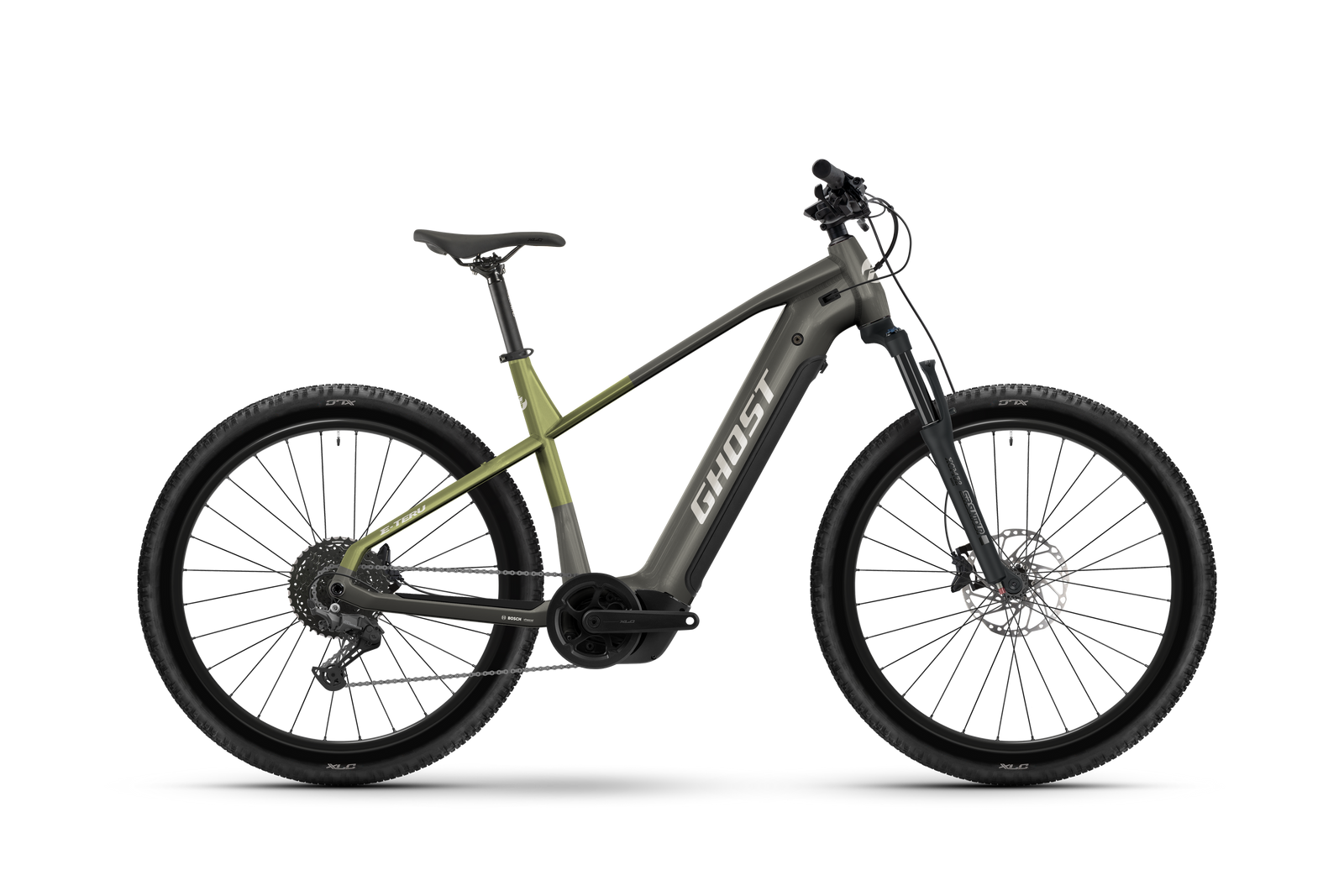 Ghost E-Teru Electric Mountain Bike - Black Eel/Cactus - Glossy