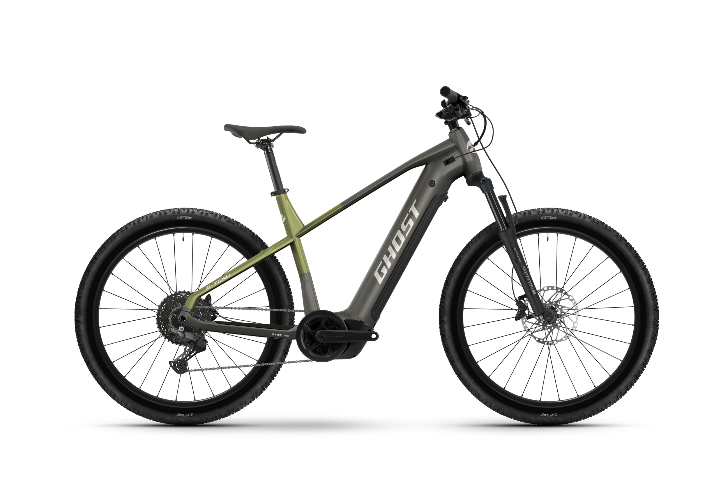 Ghost E-Teru Electric Mountain Bike - Black Eel/Cactus - Glossy