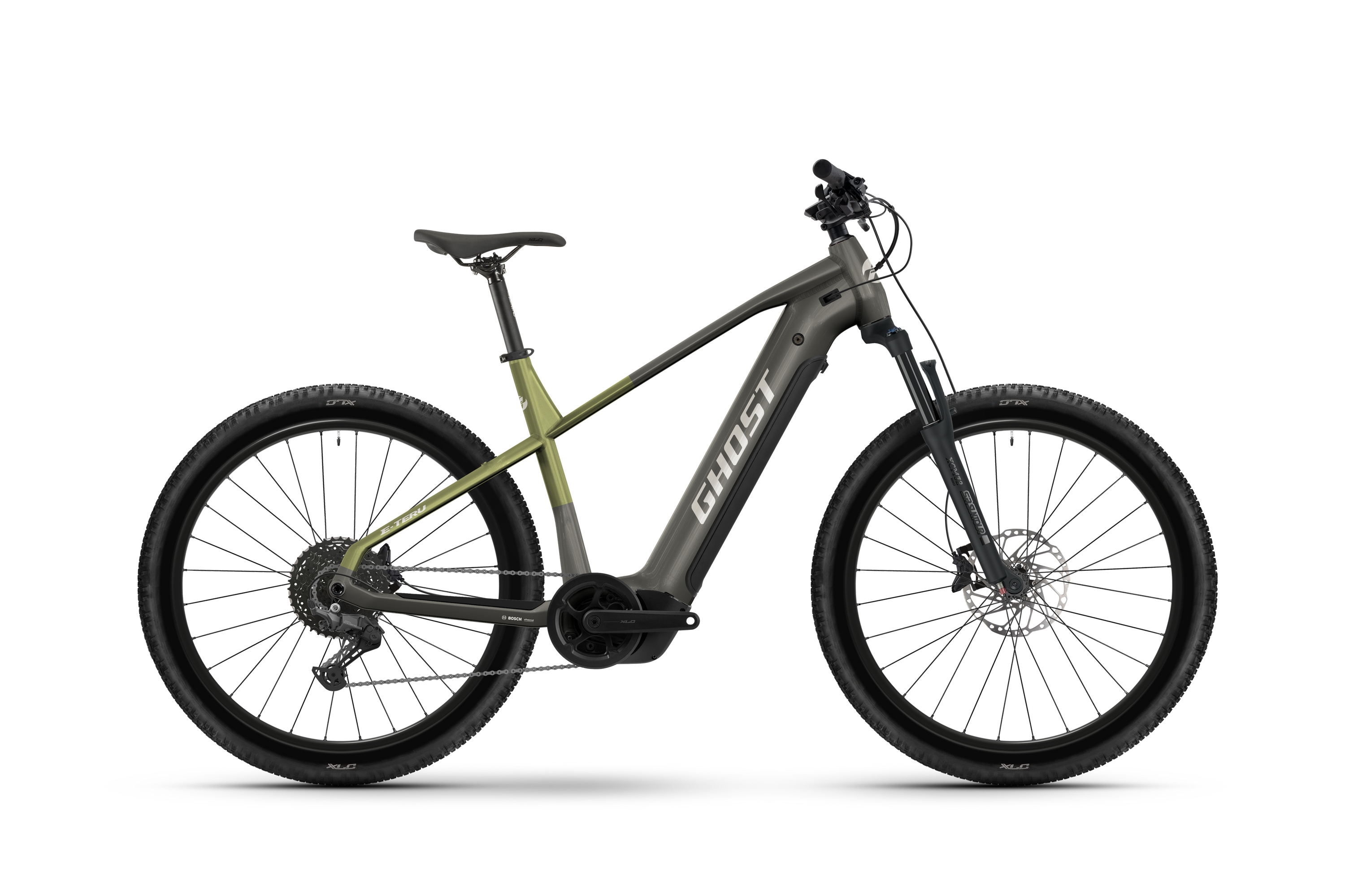 Ghost E-Teru Electric Mountain Bike - Black Eel/Cactus - Glossy