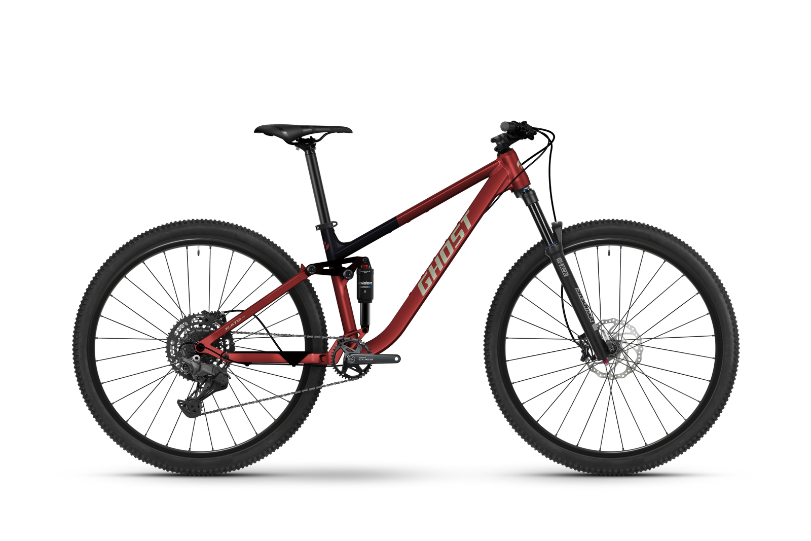 Ghost Kato FS Full Suspension Mountain Bike - Deep Crimson/Black Shiny - Matt