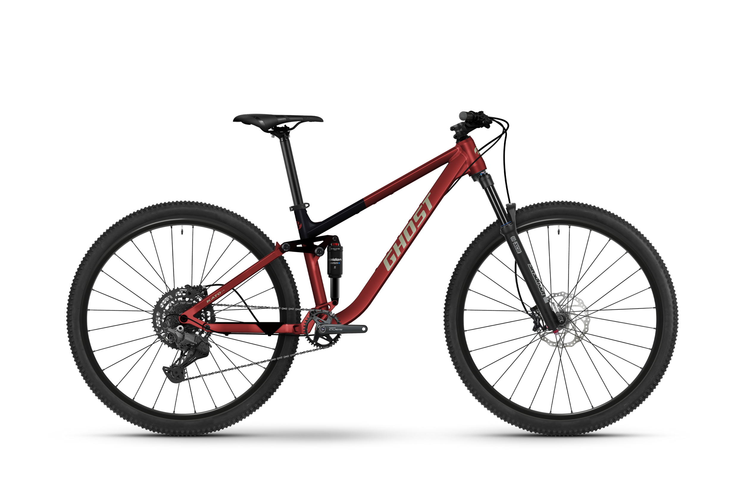 Ghost Kato FS Full Suspension Mountain Bike - Deep Crimson/Black Shiny - Matt