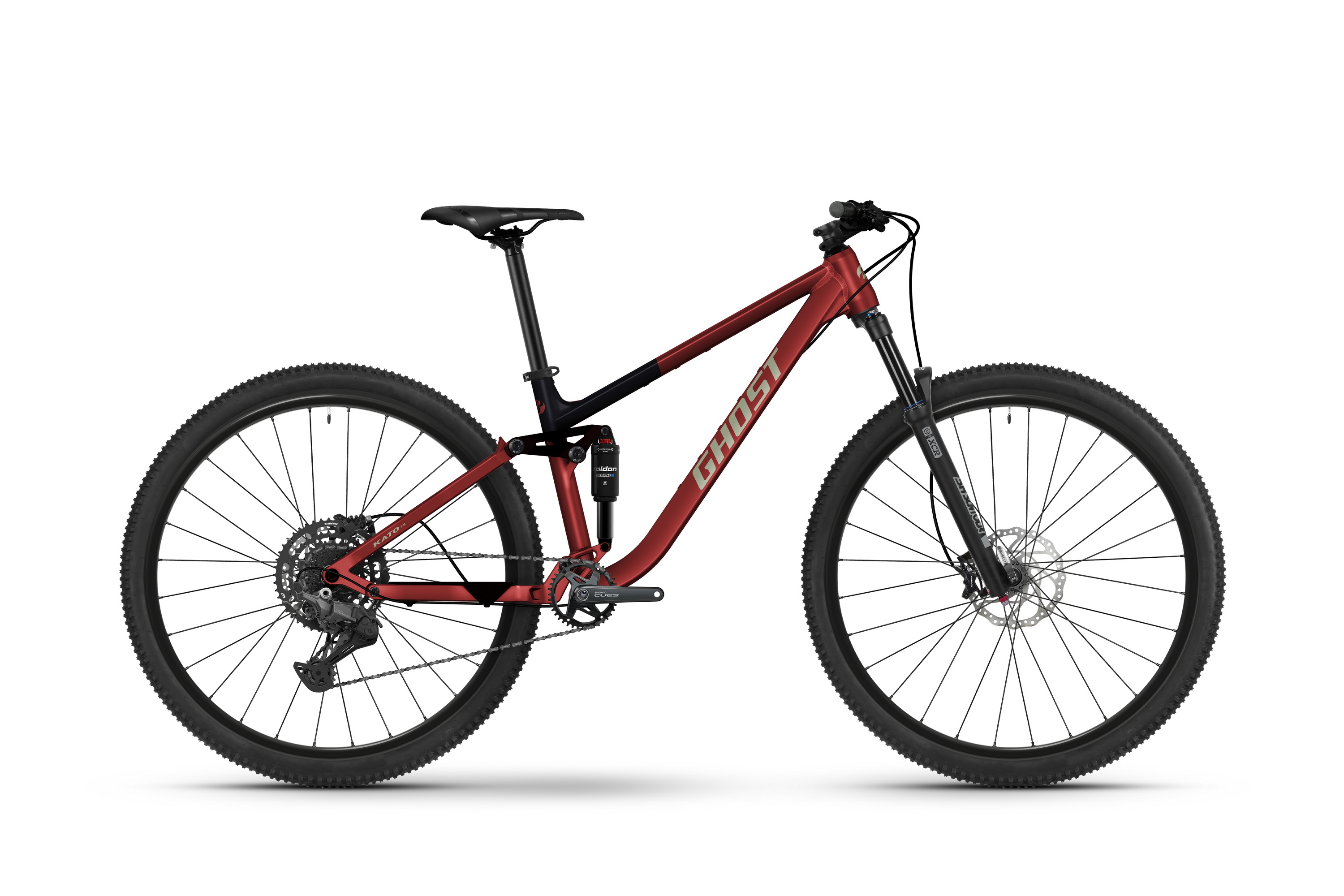 Ghost Kato FS Full Suspension Mountain Bike - Deep Crimson/Black Shiny - Matt