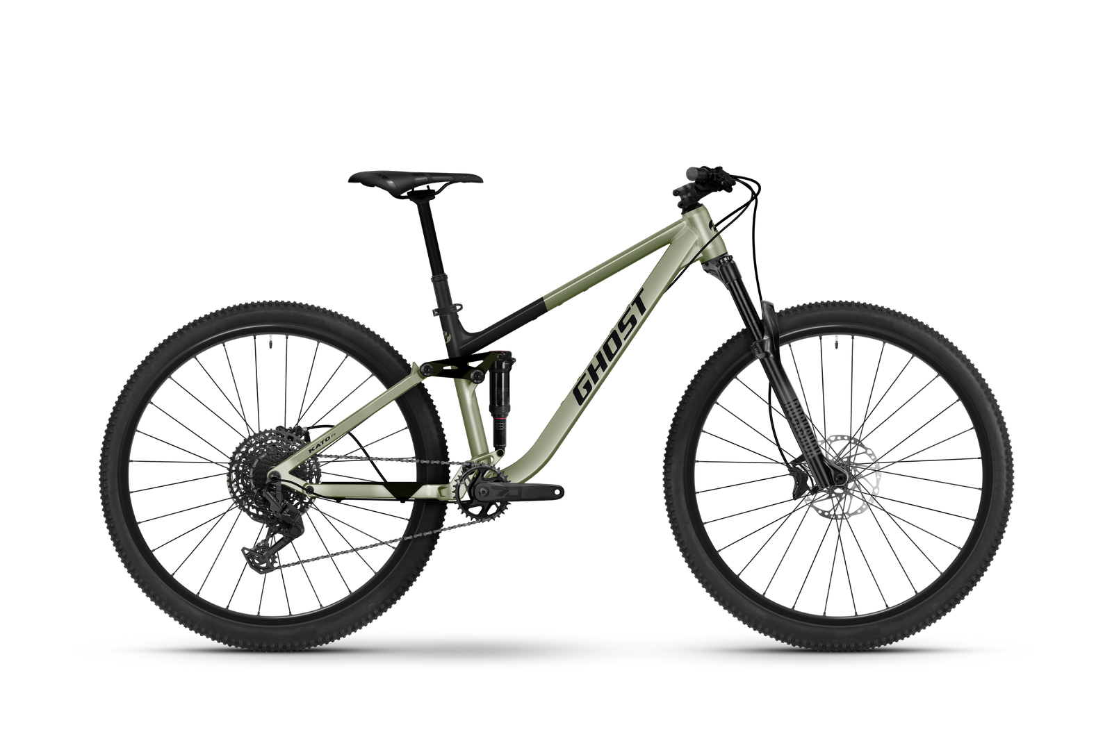 Ghost Kato FS Universal Mountain Bike - Olive Gray/Black Shiny - Matt