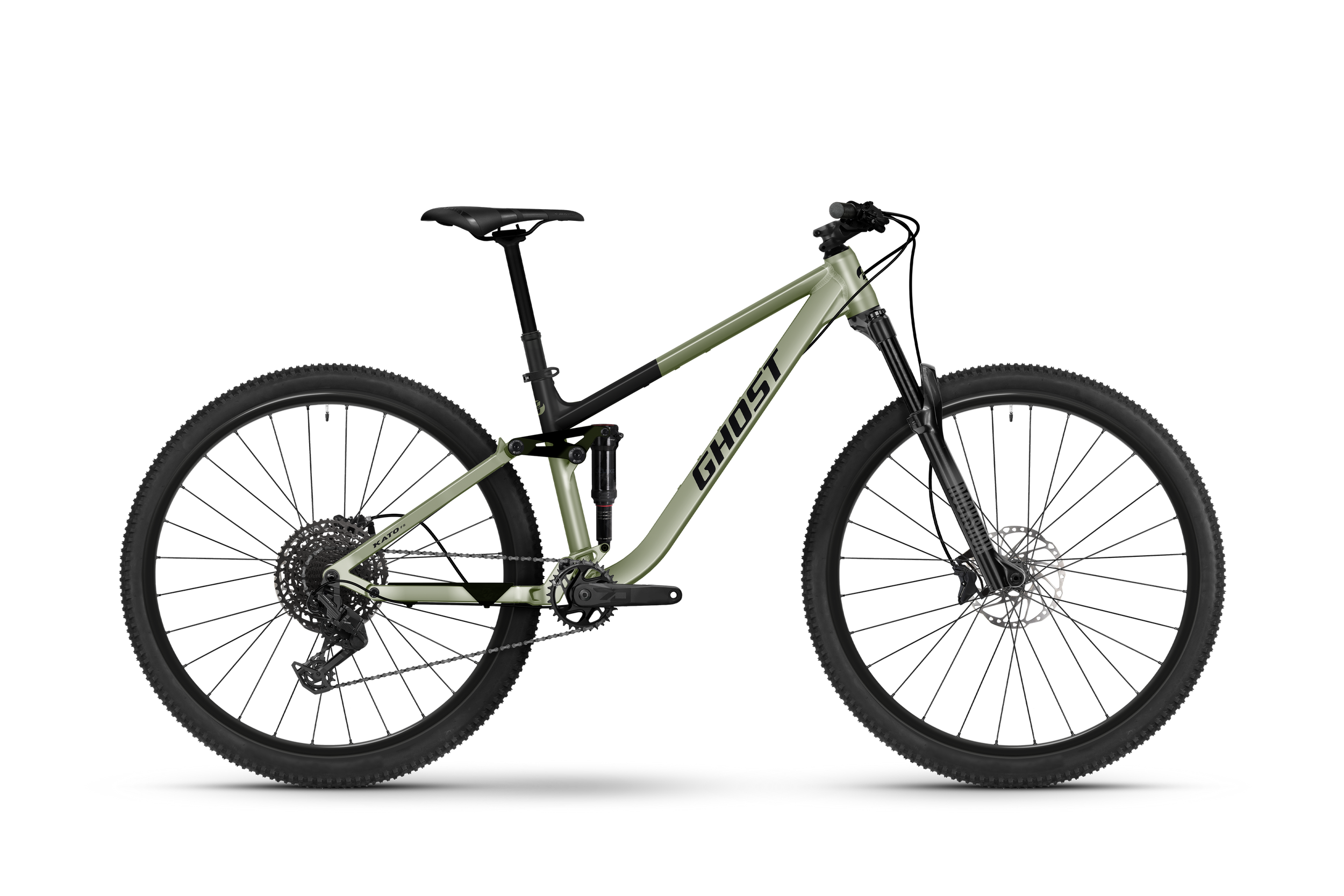 Ghost Kato FS Universal Mountain Bike - Olive Gray/Black Shiny - Matt
