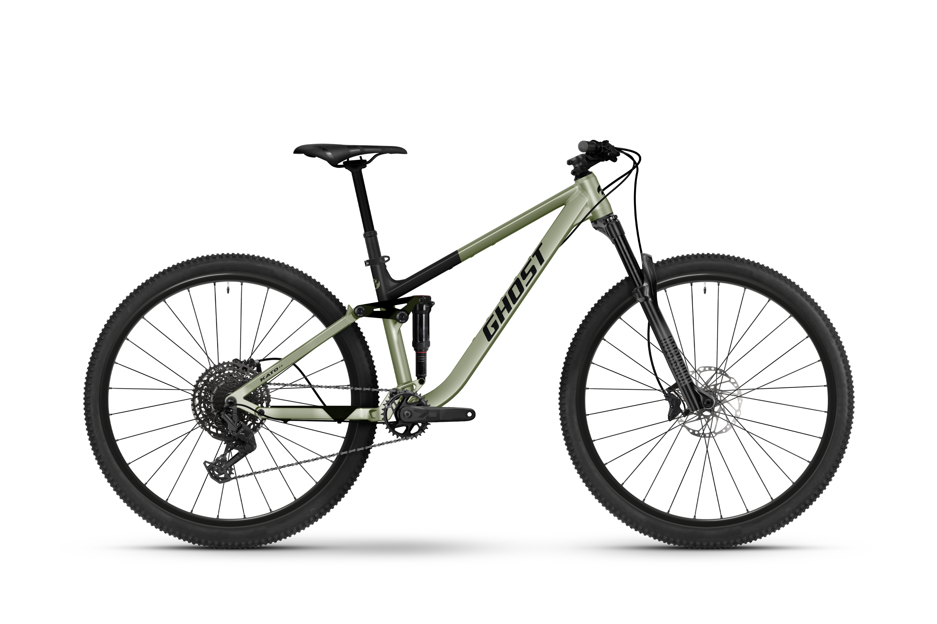 Ghost Kato FS Universal Mountain Bike - Olive Gray/Black Shiny - Matt