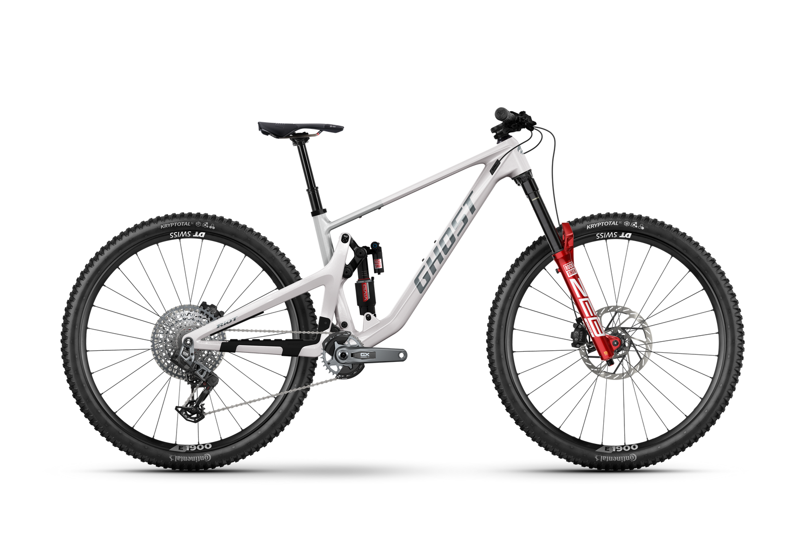Ghost Riot AM CF Full Party Mountain Bike - Silver Stone/Whispering Gray - Glossy