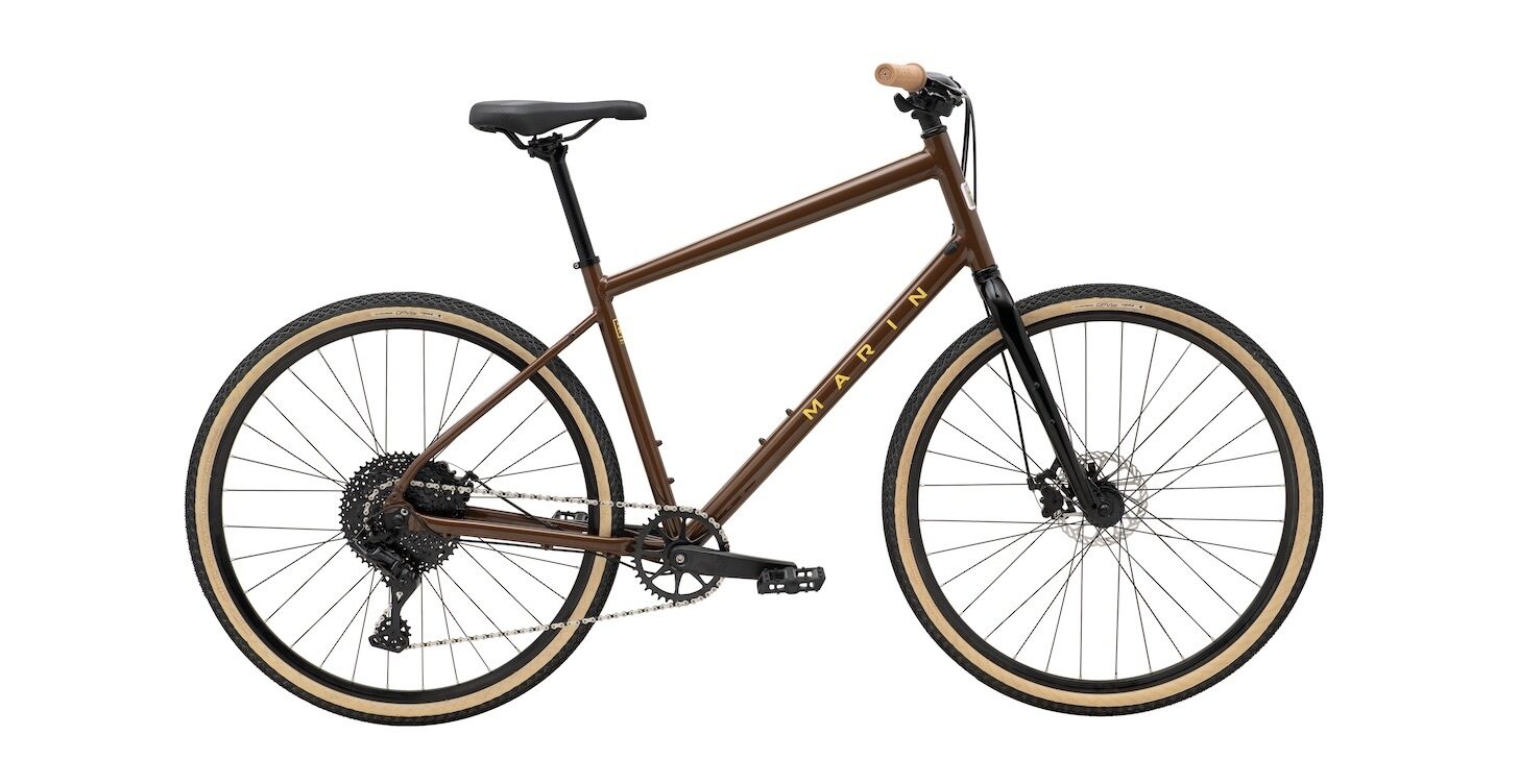 Marin Kentfield 2 Hybrid Bike - Gloss Brown/Black/Yellow
