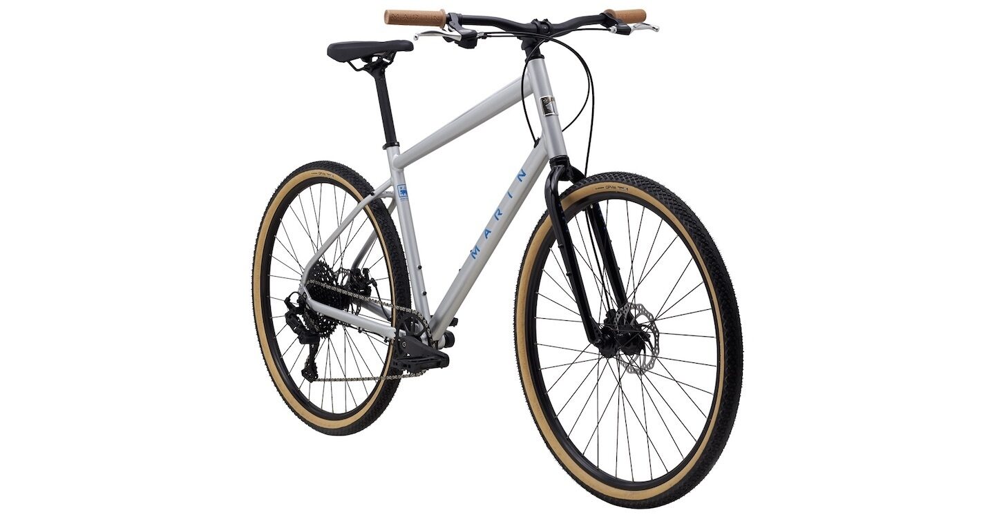 Marin Kentfield 2 Hybrid Bike - Gloss Silver/Blue