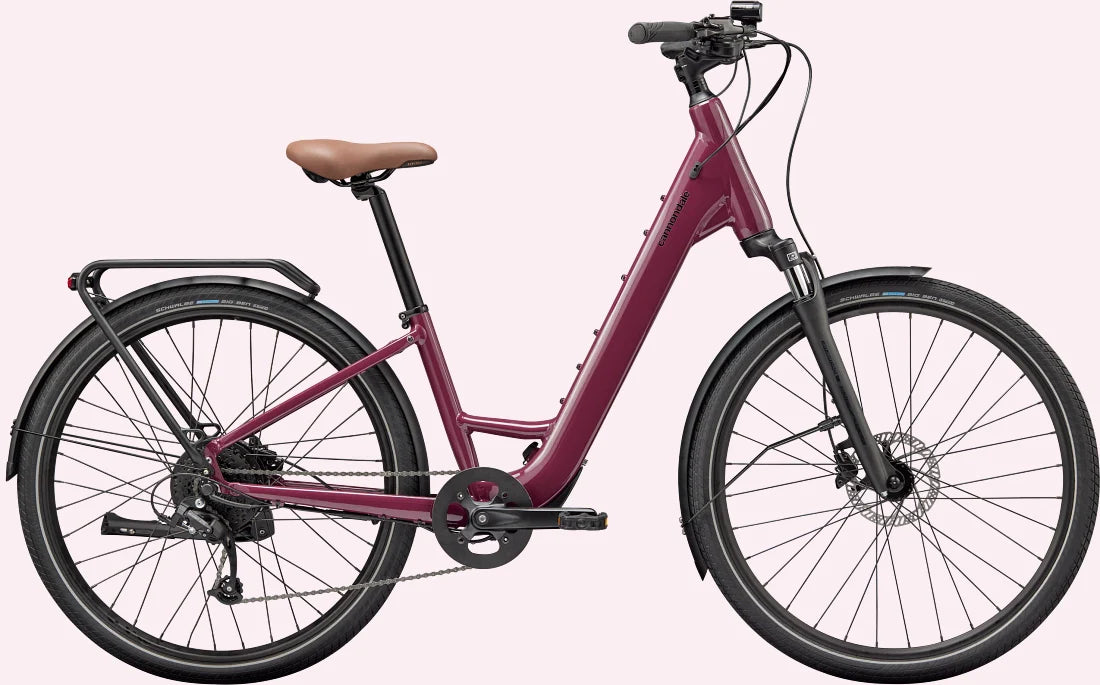 Cannondale Mavaro Neo SL 2 Low Step-Thru Electric Urban Bike - Black Cherry